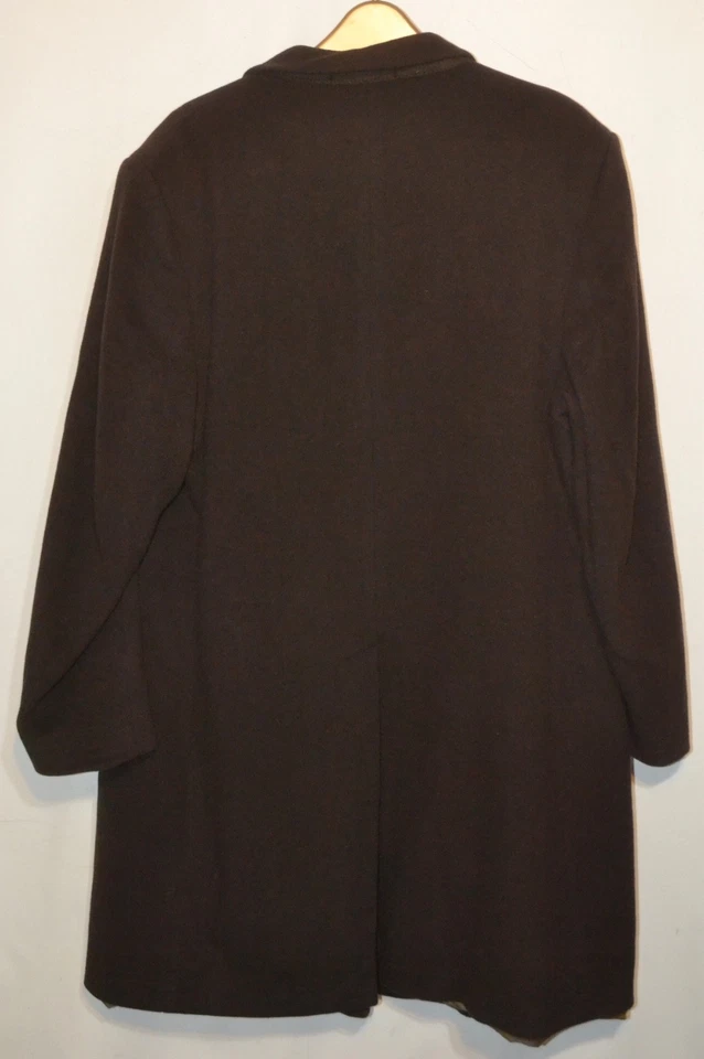 Ben Sherman men's chocolate brown wool & cashmere blend overcoat size 42 R - Image 4 of 4