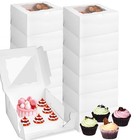 12 Pcs 10" Clear Window Cupcake Box, 1+5 Bento Cake Box with Cupcakes Bakery ...