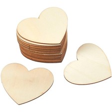 Juvale Unfinished Wooden Heart Cutouts - 24-Pack - 24-Pack, Heart, 3.7 Inches