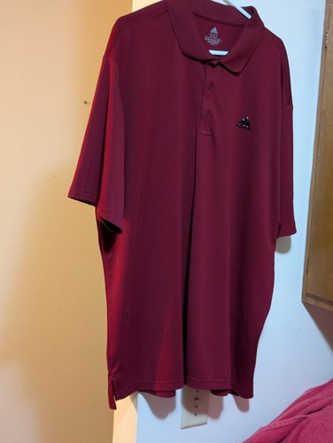 STUNNING GARNET RED 3XLT POLO STYLE SS SHIRT 3 BUTTON BY ADIDAS VG PRE OWNED - Picture 10 of 24