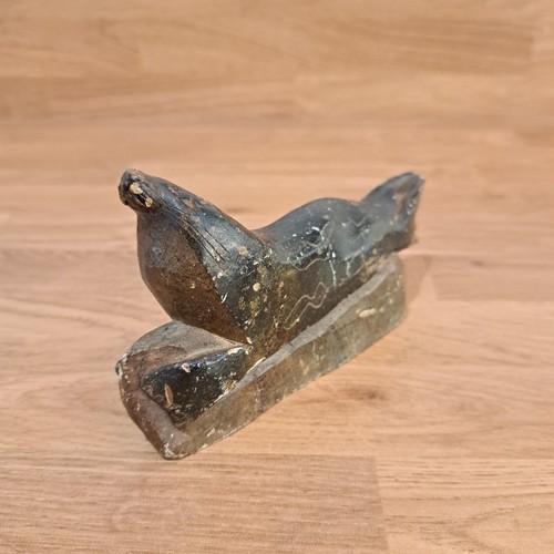 Handcarved Stone Seal Figure Possibly Canadian Eskimo 12.5cm Across - Picture 4 of 18