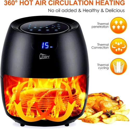 Freidora Aire 69QT 65L 1700W 8 en 1 Calentado Rapido LED Cocina Sin Aceite Negro - Foto 2 di 12
