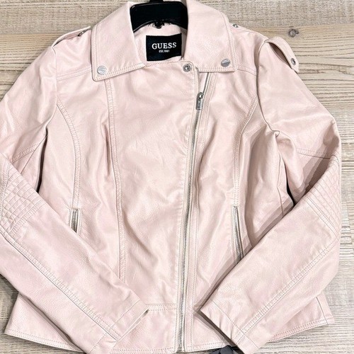 Womens Guess Faux Leather MotorcycleJacket size L - Picture 11 of 14