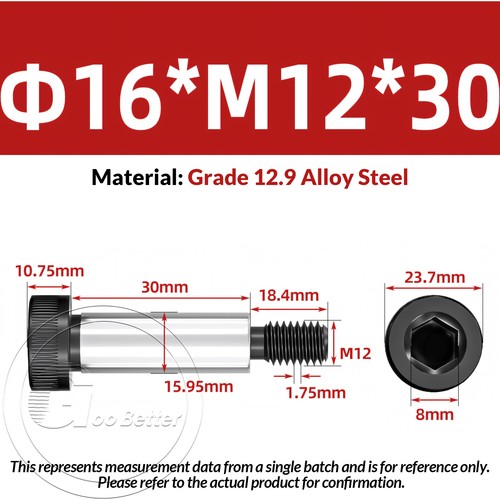 Socket Shoulder Bolts - High Tensile 12.9 - Socket Allen Key - M12 M16 M20 HT - Picture 10 of 97
