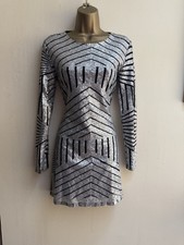 Boohoo silver sequin mini dress 12