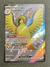 Pokémon Pidgeot EX TCG Card 221/091 Sv: Paldean Fates Shiny Holo Rare NM