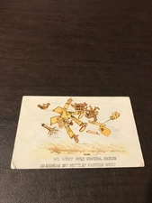 HUMOR - POSTED POSTCARD - WE WENT OVER SEVERAL FARMS IN KANSAS BUT SETTLED....