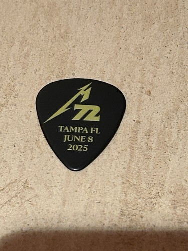 Metallica Tampa, FL Black Plettro per chitarra 8 giugno 2025 M72 Tour