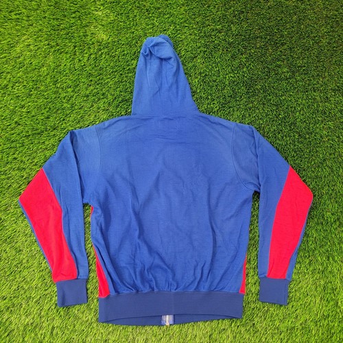 Vintage 80s MOD Colorblock Zip Hoodie Large 22x24 Blue Red - Bild 2 von 15