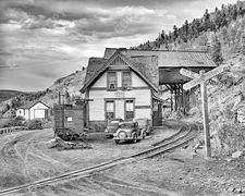 1940 Ophir Colorado Train Depot Mountain Railroad Station Photo