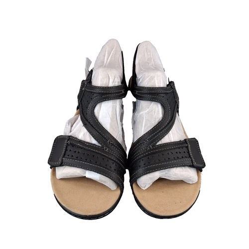 Clarks Laurieann Faye Women's Black Leather Strappy Sandals Size 10 M 81690 - Picture 7 of 15