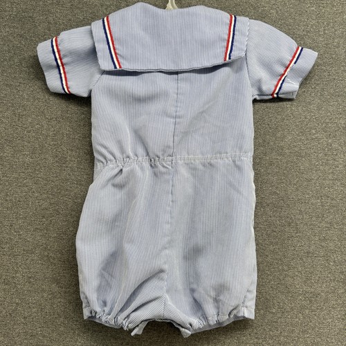 Vintage Sears Baby Sailor Outfit Blue White Infant Size 12-18m Made in USA - Picture 3 of 10
