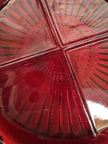 Vintage Ruby Red Glass Ashtray 4”  - Picture 8 of 9