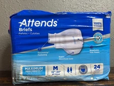 2 Pack Attends Briefs, Maximum Absorbency Size M (32"-44") 24 Count