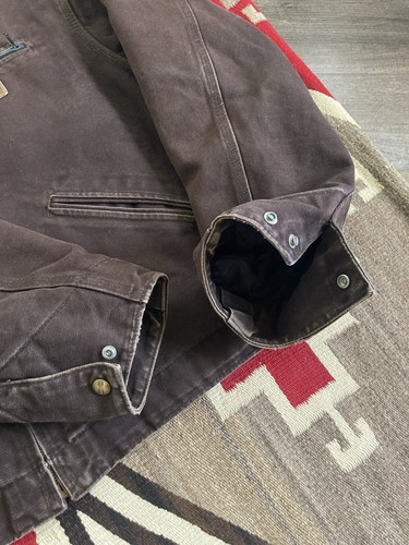 Vintage Carhartt Detroit Canvas Jacke Braun XL/2XL Fit Gefüttert Getragen - Bild 3 von 9