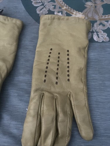 Antonio Murolo Lederhandschuhe Kaschmir Wolle Futter Gr. 7 1/5 beige - Bild 2 von 8