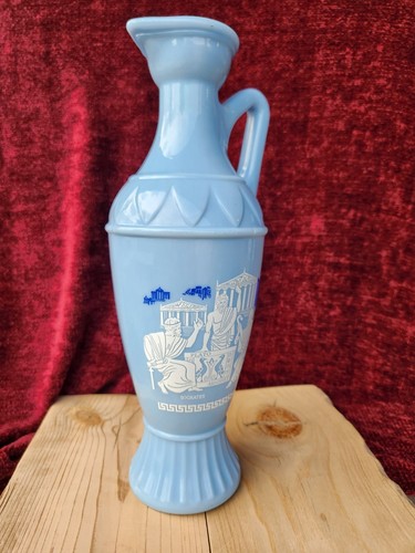Vintage 1961 Jim Beam Blue Milk Glass Grecian Decanter. - Picture 2 of 9