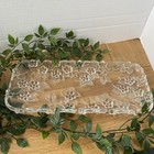 Vintage Walther Glas Stollenplatte Glass Tray W. Germany Raised Blossom