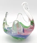 Vintage Murano Crystal Glass Small Swan Trinket Dish Italy