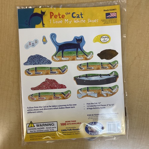Pete die Katze Ich liebe meine weißen Schuhe vorgeschnitten Flanell Filz Brett Figuren 12 Stück - Bild 3 von 4