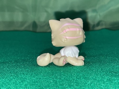 Littlest Pet Shop #723 Perserkatze gelb rosa Diamantaugen Schwanz Waggin' Club - Bild 3 von 7