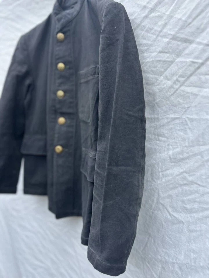 Japanese Vintage School Military Gakuran Jacket Cotton Metal Buttons From Japan - Image 3 of 4