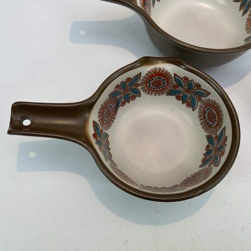 Vintage Norge Figgjo Flameware Ceramic 3 Nesting Saucepans 70's Graduating Sizes - Picture 6 of 18