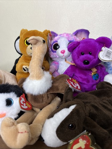 Lot Of 9 TY beanie babies Boos All With Tags  Pig Dog Bear Bird - Picture 2 of 7