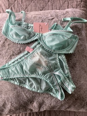 Rare Vintage Agent Provocateur Green Bra & Ouvert Brief Set 34B /Medium BNWT