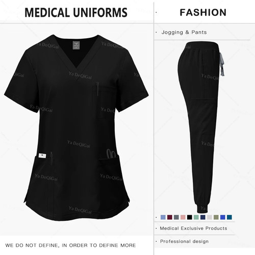 Uniforme Clínico Rosa Mujer Farmacia Ropa de Trabajo Enfermera Uniforme Hospital Médico - Imagen 9 de 21