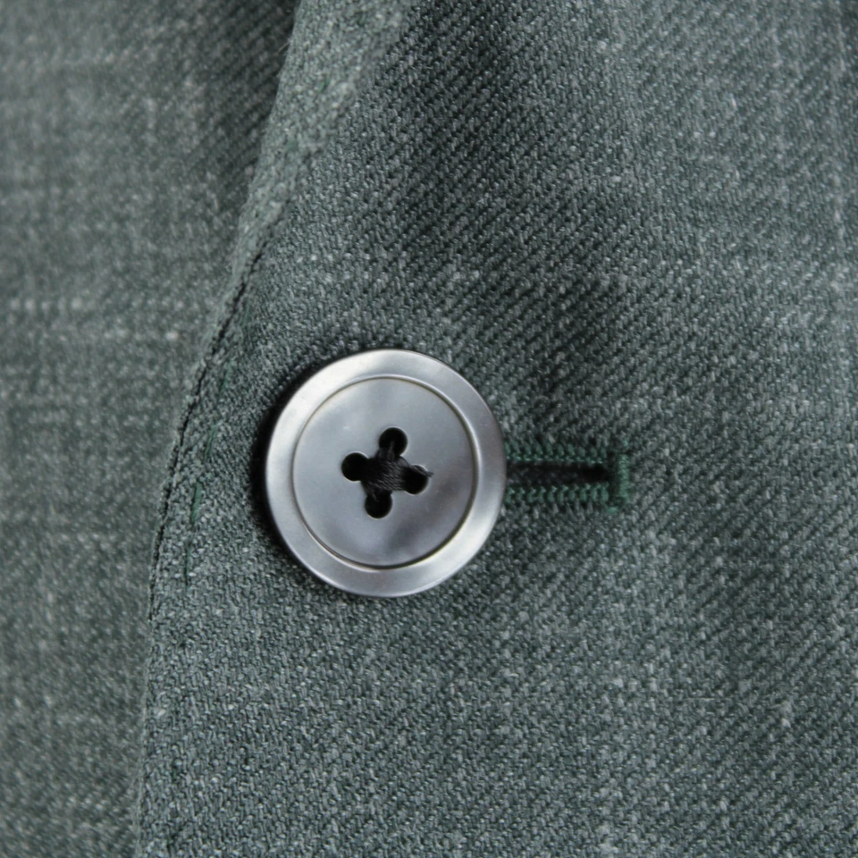 Abrigo deportivo Samuelsohn nuevo con etiquetas mezcla lana/seda/lino talla 44L EE. UU. en verde liso Foto 2 de 4