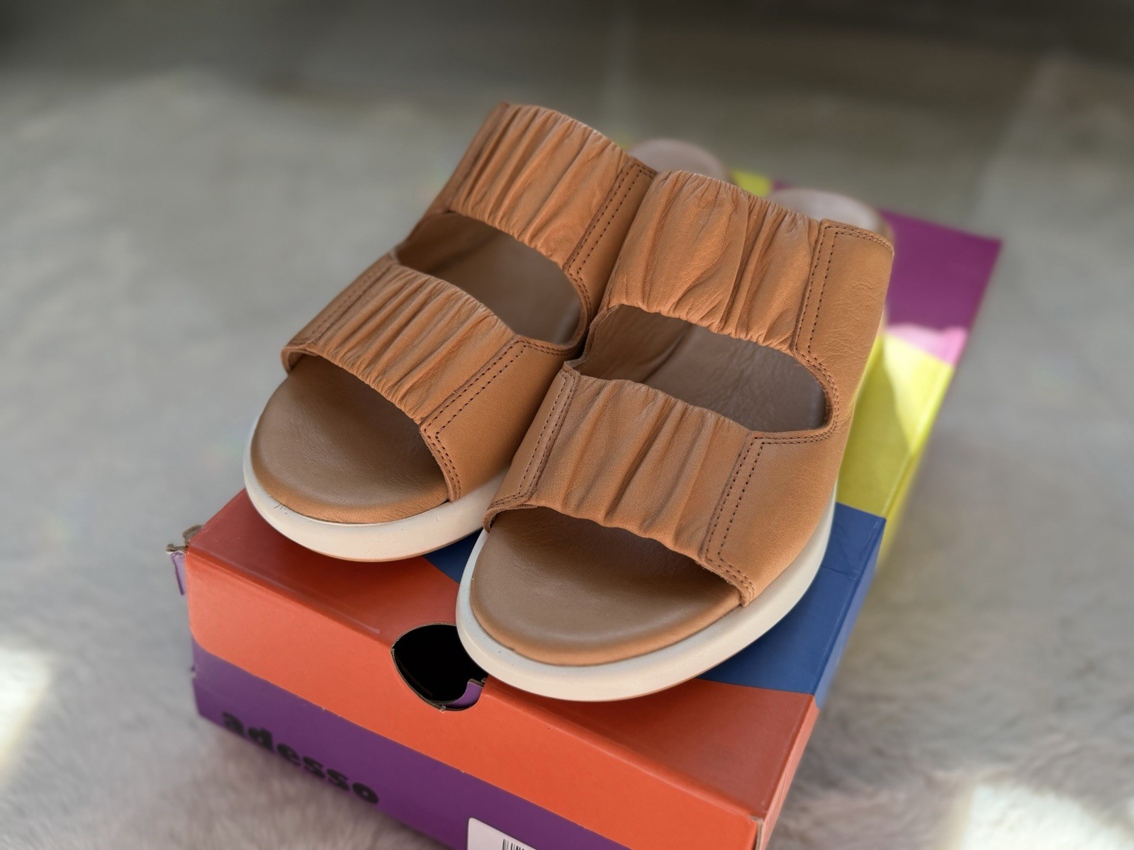 RRP £65 Adesso Di Leather Sandals Uk Size 3 New With Box image 2