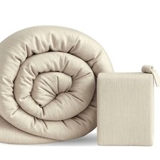Queen Melange Viscose from Bamboo Reversible Duvet Cover Beige -