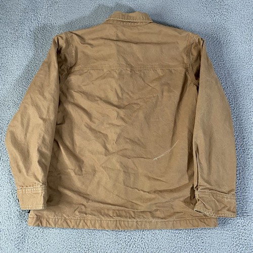 Brazos Work Force Jacke Herren Medium beige rot Flanell gefüttert Canvas Arbeitskleidung - Bild 8 von 13