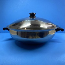 Saladmaster Stainless Steel Wok w/ Lid T304S Made in USA 13.5”
