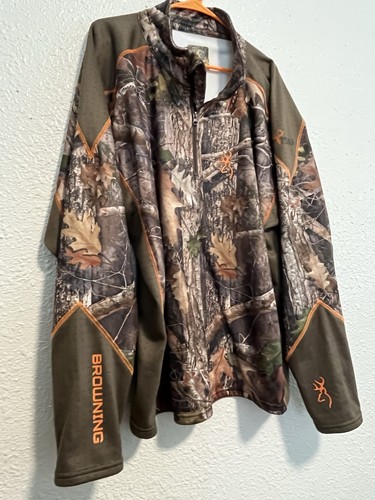 Browning Hell’s Canyon Pullover Top Men’s 3XL Midweight Base Layer 1/4 Zip Camo - Picture 2 of 19