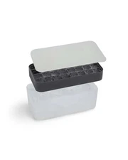 Ice Box Silicone Ice Cube Tray with Lid & Bin, Holds 96 Cubes, Easy Release, ...