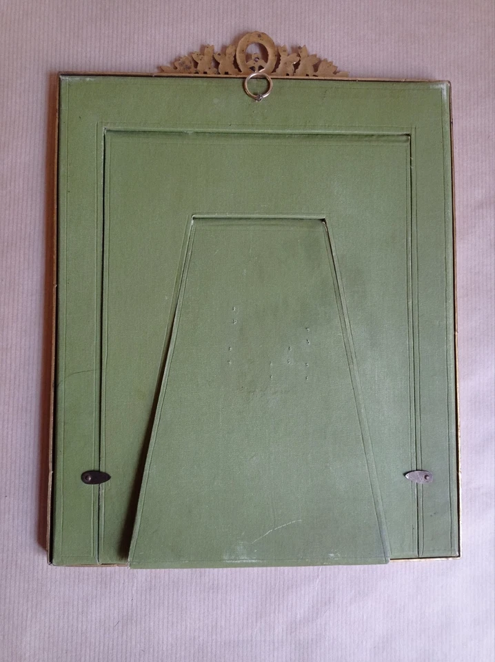 Ancien Cadre Photo bronze laiton 32 cm. - Photo 4/4
