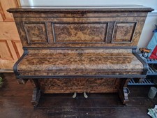 Antique Challen & Son London Upright Piano Burr Walnut No. 23534 Restoration