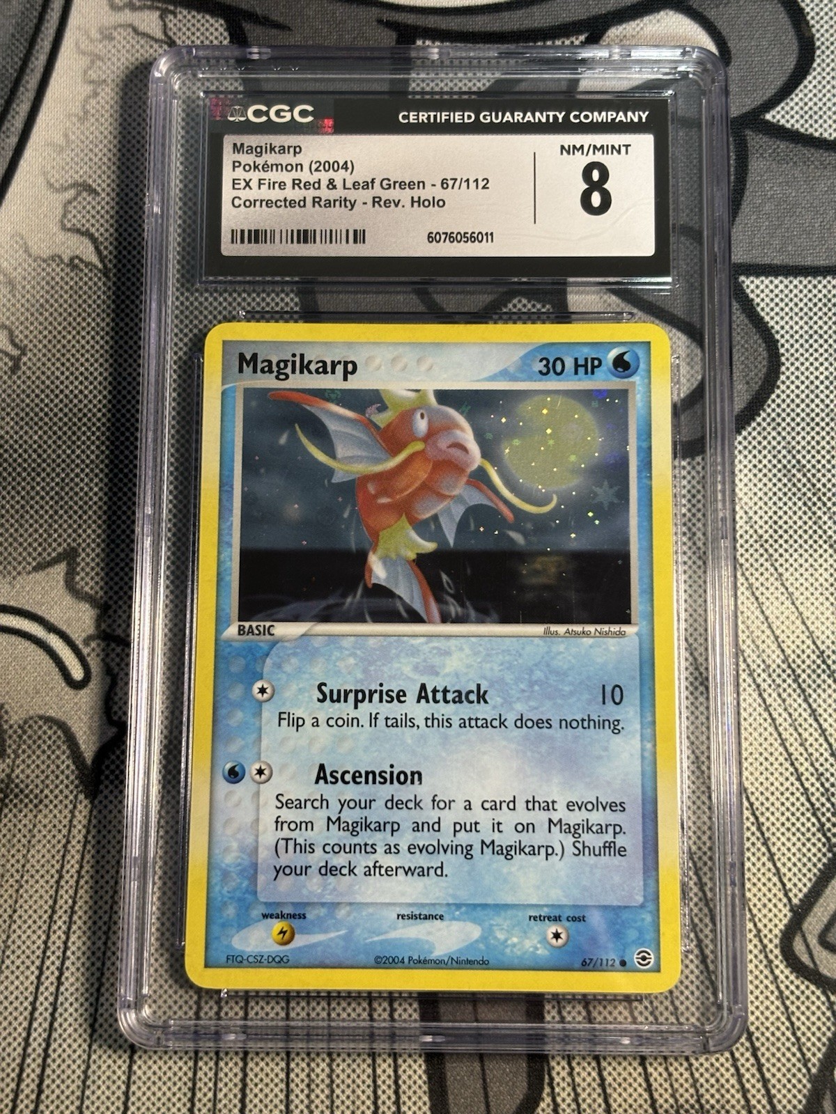 Pokemon Card - Magikarp FireRed & LeafGreen 67/112 Common Reverse Holo CGC 8