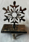 Christmas Snowflake Mantel Stocking Hanger Holder 7" x 5" Silver-Plated
