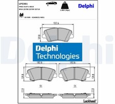 Delphi LP3361 Bremsbelagsatz für Scheibenbremse Bremsbelagsatz 