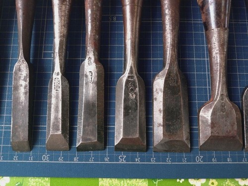 Japanese Nomi Chisel Vintage Old Retro Oire Tools Set of 15 Bulk - Picture 8 of 17
