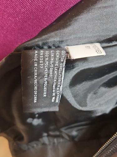 Vintage Jacqueline Ferrar Genuine Lambskin Leather Black Jacket Coat Large - Picture 7 of 10