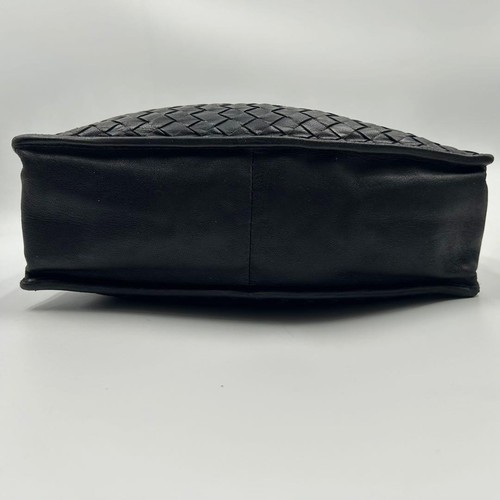 BOTTEGA VENETA Intrecciato Leather Tote Shoulder Bag Black Authentic 10.6" - Picture 6 of 10