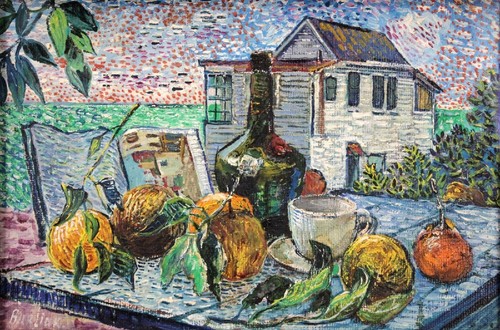 David Burliuk (Russian-American) Original Oil Painting 1950 Signed Still Life - Picture 3 of 8