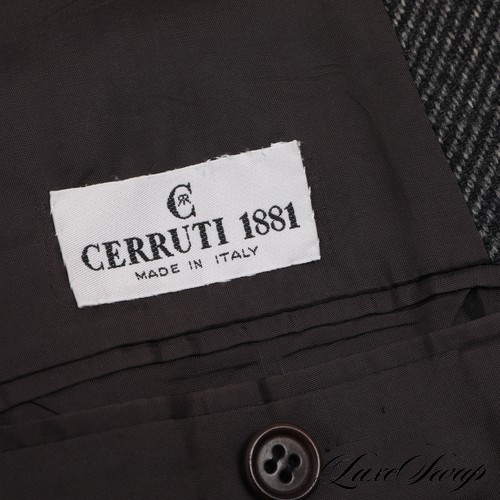 #1 MENSWEAR Cerruti 1881 100% Cashmere Charcoal Twill Floor Length Coat 50 Italy - Picture 7 of 10