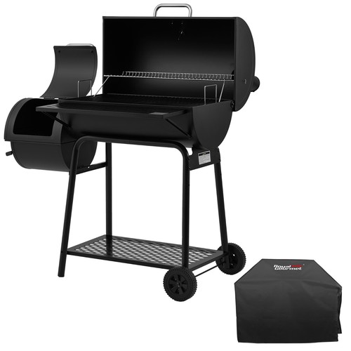 Royal Gourmet  28-Inch Barrel Charcoal Grill with Offset Smoker 855 Sq,Black - Picture 5 of 15