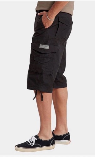 Unionbay Men's Cordova Belted Messenger Cargo Black Short,New Sz 32/15” Inseam - Picture 3 of 7