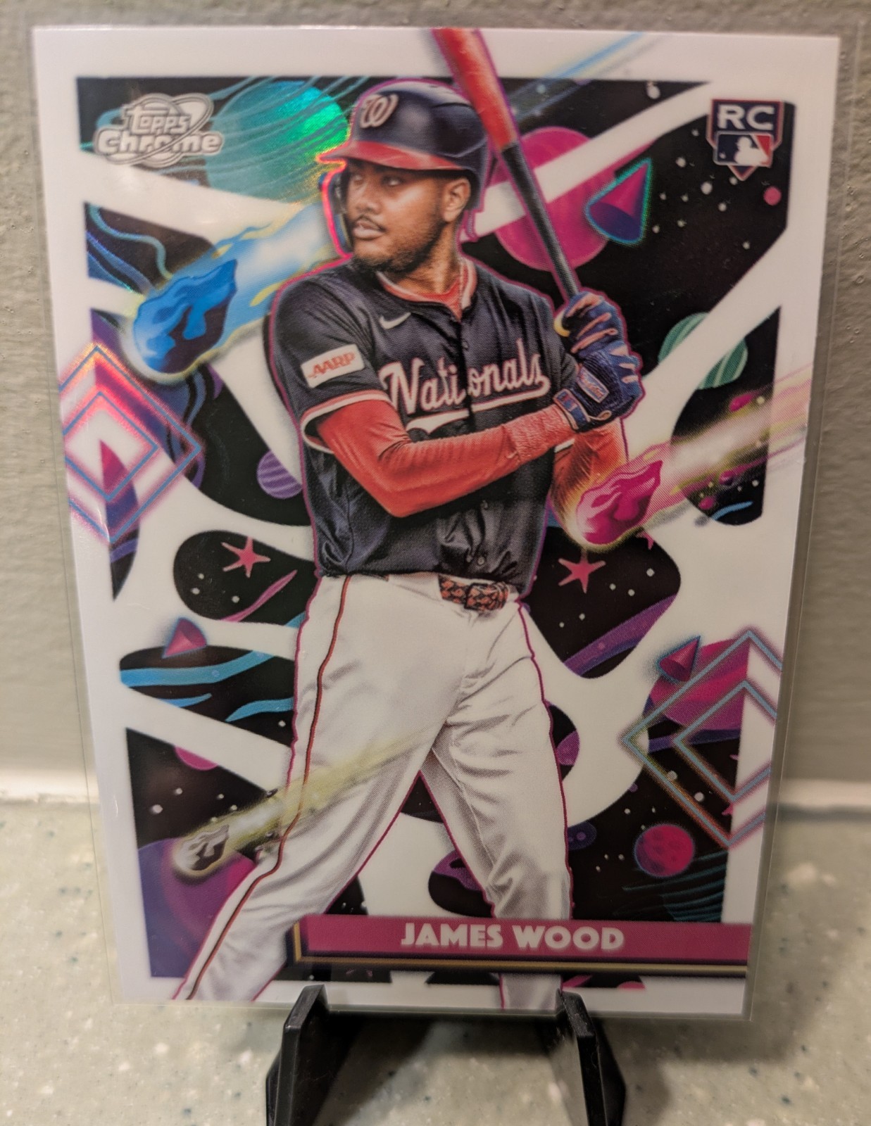 2025 Topps Cosmic Chrome James Wood RC White Hole Refractor Rookie #1 Nationals